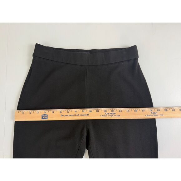 Theory Zip Hem Legging Pants Structured Knit Black Viscose Stretch Women's M - Picture 6 of 9